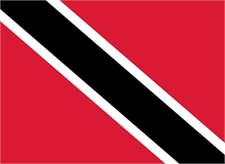[ai] The flag of Trinidad and Tobago featuring a red background, a black diagonal stripe with a white outline, and a white stripe on either side of the black stripe.
